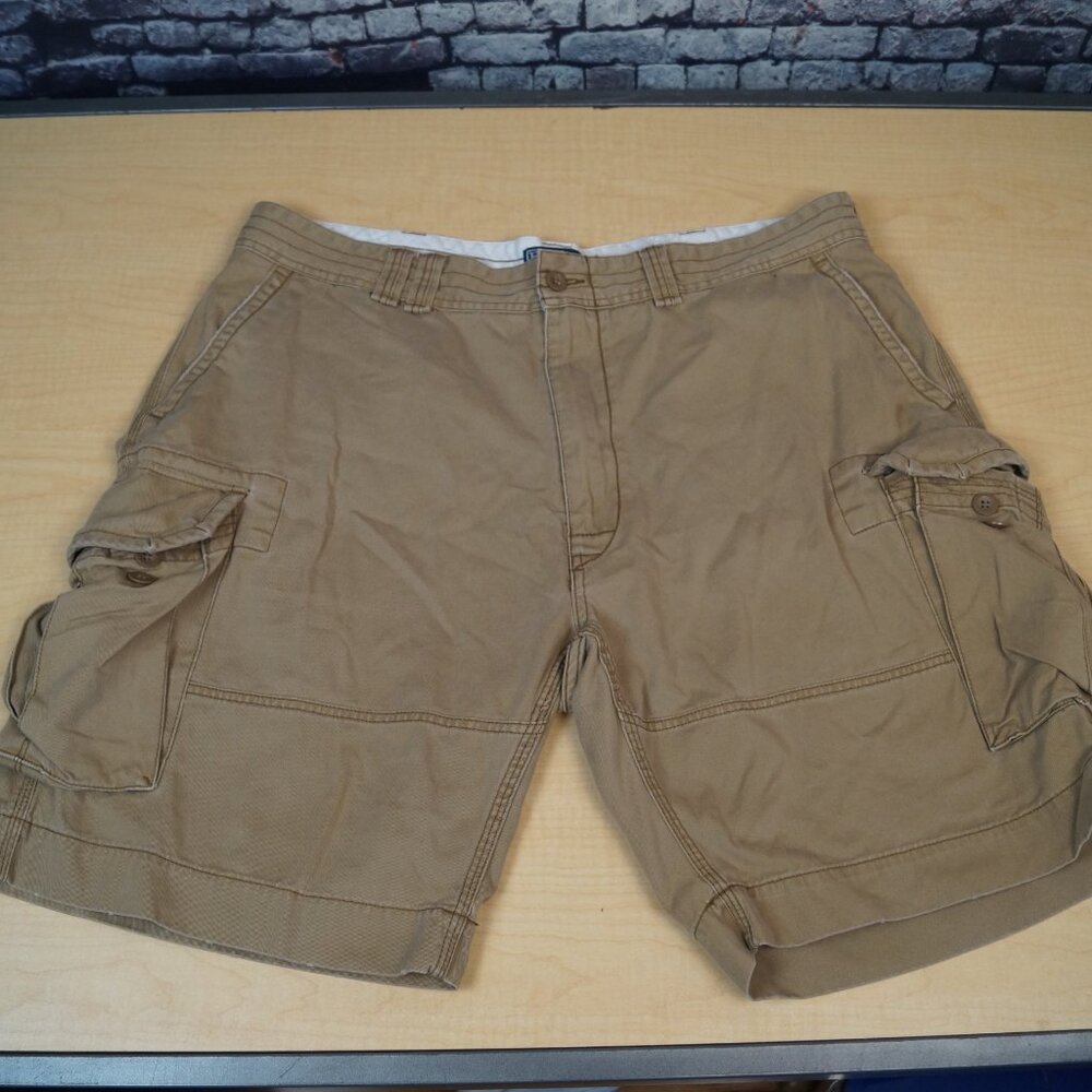 Vtg Y2K Polo Ralph Lauren Classic Chino Cargo Shorts Tan Khaki Mens 40